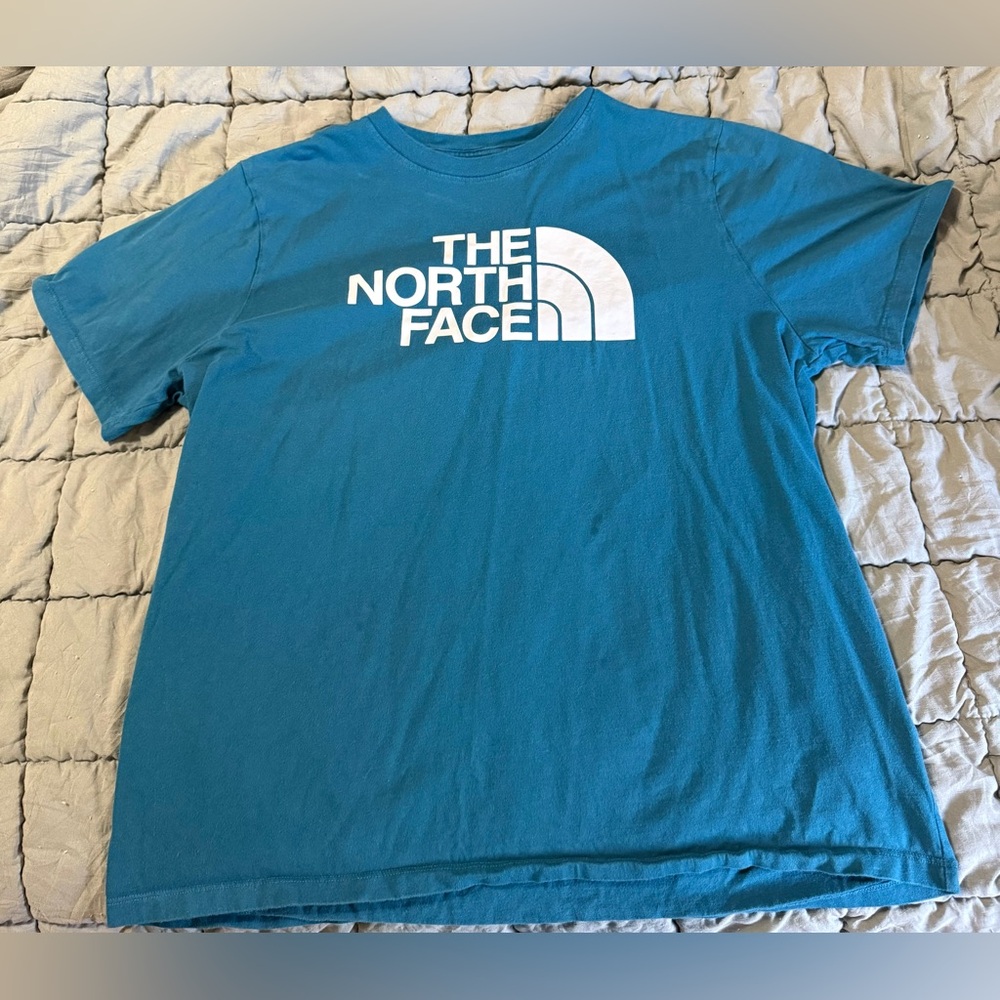 The North Face Teal T-Shirt with White Logo